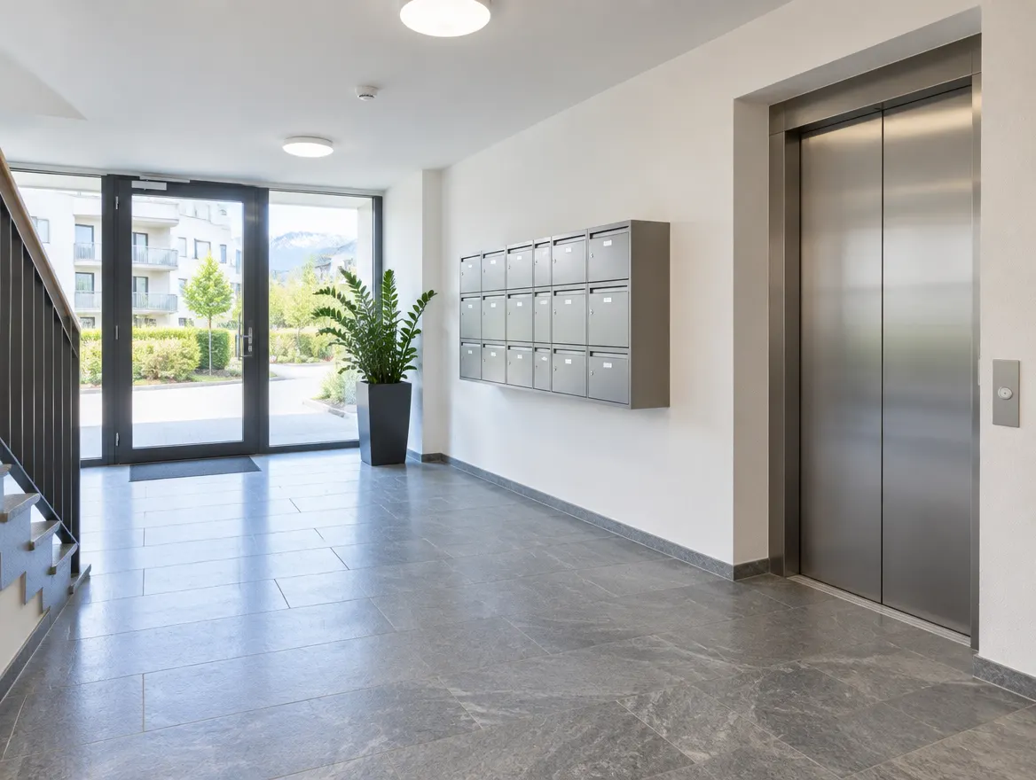 Hall d'entree d'un immeuble en copropriete